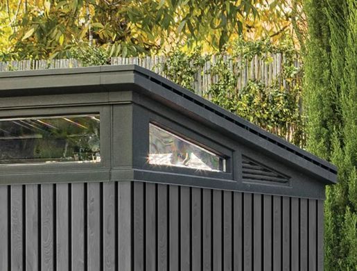 Садовий будиночок пластиковий Keter Signature Pent 11x7 (342см х 216см) 259824 сірий