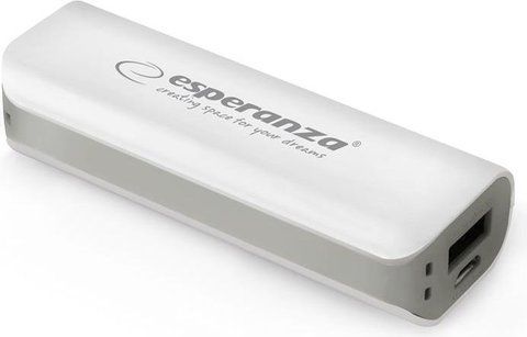 Зовнішній акумулятор Powerbank Esperanza Joule 2200mAh білий/сірий EMP103WE