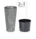 Горщик для квітів пластиковий Prosperplast Tubus Slim Beton Effect DTUS400E-425U темно-сірий