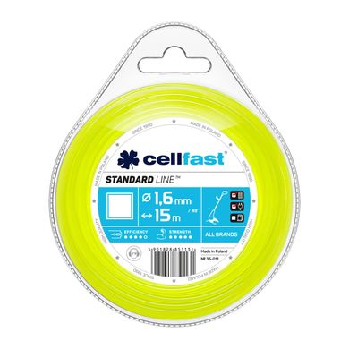 Струна косильная Cellfast STANDARD – квадрат 1,6 мм x 15 м (35-011)